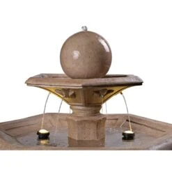 Riviera 56" Sandstone 3-Tier Bubbler Fountain With LED Light -Golden Lighting Shop riviera 56 inch sandstone 3 tier bubbler fountain with led light 66k57views1