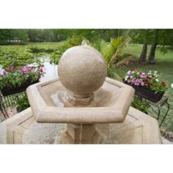 Riviera 56" Sandstone 3-Tier Bubbler Fountain With LED Light -Golden Lighting Shop riviera 56 inch sandstone 3 tier bubbler fountain with led light 66k57views3