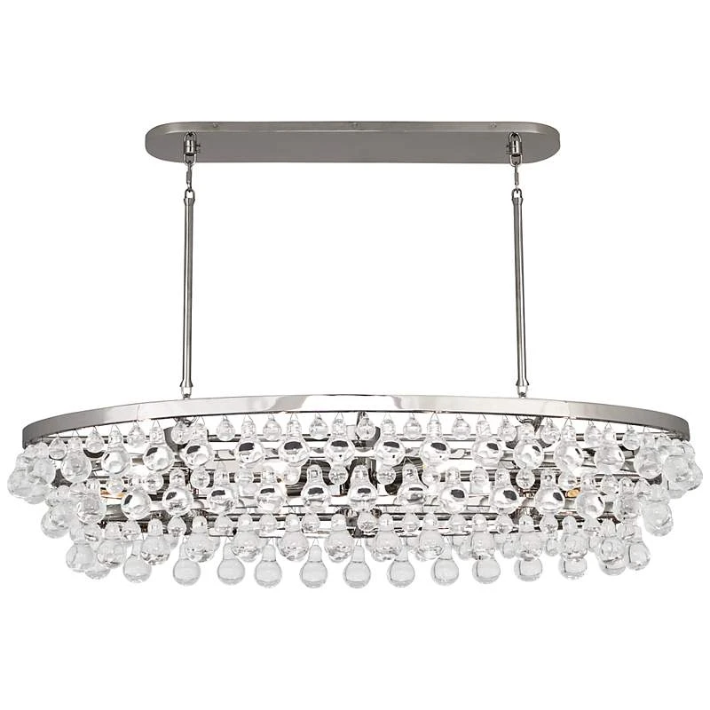 Robert Abbey Bling 42 3/4" Wide Nickel Oval Chandelier 4 Robert Abbey Bling 42 3/4" Wide Nickel Oval Chandelier - Image 2