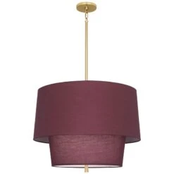 Robert Abbey Decker 18 1/4" High Brass And Vintage Wine Purple Pendant -Golden Lighting Shop robert abbey decker 18 and one quarter inch high brass and vintage wine purple pendant 424n1views3