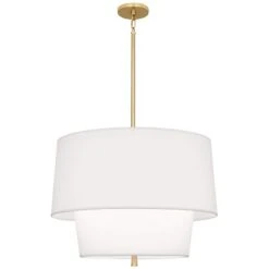 Robert Abbey Decker 18 1/4"H Modern Brass And White Pendant Light -Golden Lighting Shop robert abbey decker 18 and one quarter inchh modern brass and white pendant light 382n1views3