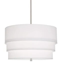 Robert Abbey Decker 24"W Polished Nickel And Ascot White Pendant Light