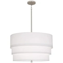 Robert Abbey Decker 24"W Polished Nickel And Ascot White Pendant Light -Golden Lighting Shop robert abbey decker 24 inchw polished nickel and ascot white pendant light 388n1views3