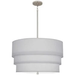 Robert Abbey Decker 24"W Polished Nickel And Pearl Gray Pendant Light -Golden Lighting Shop robert abbey decker 24 inchw polished nickel and pearl gray pendant light 407n1views3