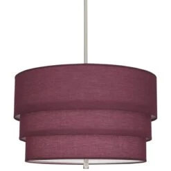 Robert Abbey Decker 24"W Polished Nickel And Vintage Wine Pendant