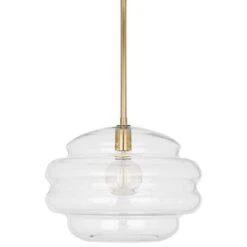 Robert Abbey Horizon 15 1/4" Wide Modern Brass And Clear Pendant Light