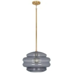 Robert Abbey Horizon 15 1/4" Wide Modern Brass And Grey Pendant Light -Golden Lighting Shop robert abbey horizon 15 and one quarter inch wide modern brass and grey pendant light 732x0views3