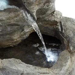 Rock Cascade 22" Gray Stone Outdoor Fountain With LED Light -Golden Lighting Shop rock cascade 22 inch gray stone outdoor fountain with led light 1g438views3