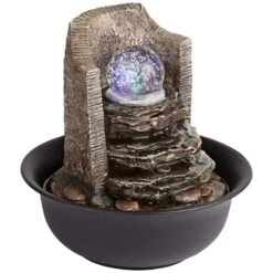 Rock Stack And Ball 10 1/4" High Tabletop Fountain -Golden Lighting Shop rock stack and ball 10 and one quarter inch high tabletop fountain 1g498views1