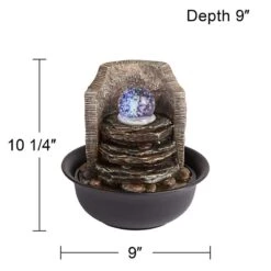 Rock Stack And Ball 10 1/4" High Tabletop Fountain -Golden Lighting Shop rock stack and ball 10 and one quarter inch high tabletop fountain 1g498views3
