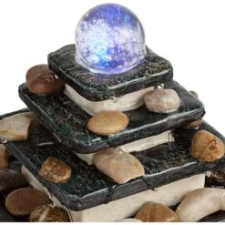 Rolling Ball 7" High Three Tier Tabletop Zen Fountain -Golden Lighting Shop rolling ball 7 inch high three tier tabletop zen fountain 1g497views2