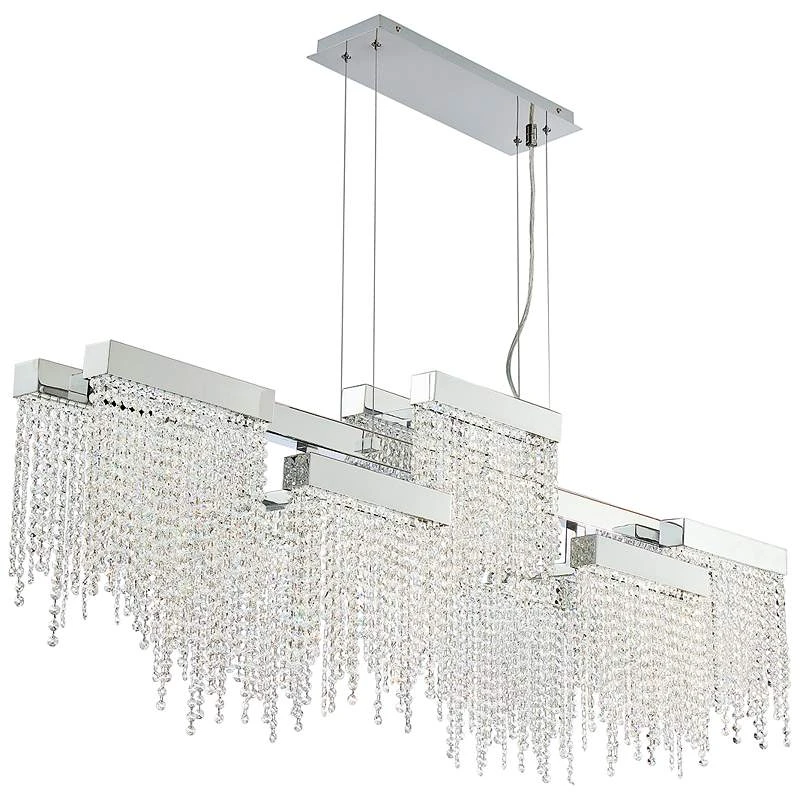Rossi 51 1/4"W Chrome LED Kitchen Island Light Chandelier 4 Rossi 51 1/4"W Chrome LED Kitchen Island Light Chandelier - Image 2