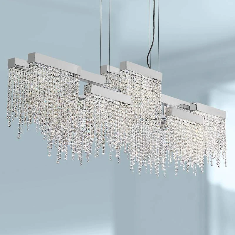 Rossi 51 1/4"W Chrome LED Kitchen Island Light Chandelier 3 Rossi 51 1/4"W Chrome LED Kitchen Island Light Chandelier