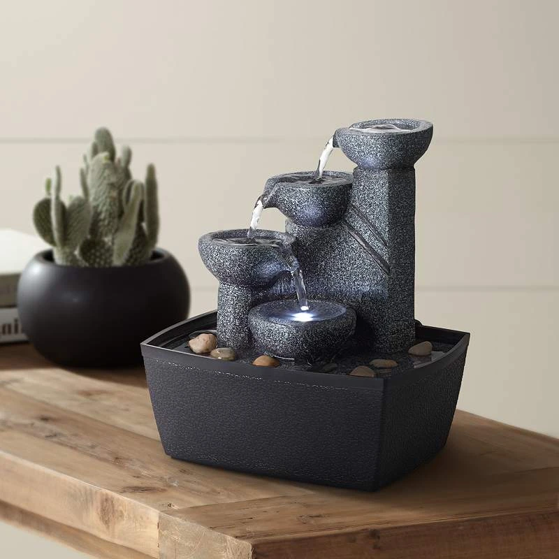 Rowell 7 1/2" High Tabletop Fountain With Light 4 Rowell 7 1/2" High Tabletop Fountain With Light - Image 2