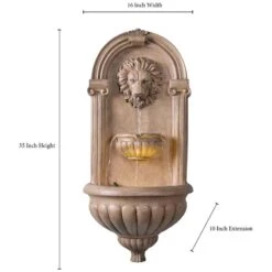 Royal 35" High Sandstone LED Outdoor Wall Fountain -Golden Lighting Shop royal 35 inch high sandstone led outdoor wall fountain 66k31views1