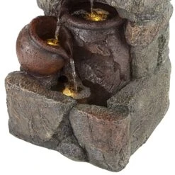 Rustic Pottery 32" High Garden Fountain With LED Lights -Golden Lighting Shop rustic pottery 32 inch high garden fountain with led lights 88g61views3