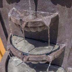 San Pablo 35" High Plum Bronze Outdoor LED Wall Fountain -Golden Lighting Shop san pablo 35 inch high plum bronze outdoor led wall fountain 66h96views4