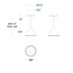 Schonbek Primrose Black 8" Wide Modern Cone LED Mini Pendant -Golden Lighting Shop schonbek primrose black 8 inch wide modern cone led mini pendant 259m3views4