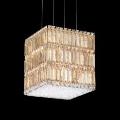 Schonbek Quantum Block 12" Golden Shadow Crystal Chandelier