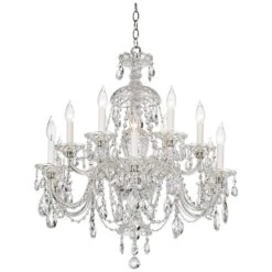 Schonbek Sterling 29" Wide Heritage Crystal 12-Light Chandelier -Golden Lighting Shop schonbek sterling 29 inch wide heritage crystal 12 light chandelier 75124