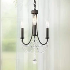 Schonbek Verdana 12" Wide Black 3-Light Mini Pendant Chandelier Light