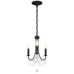 Schonbek Verdana 12" Wide Black 3-Light Mini Pendant Chandelier Light -Golden Lighting Shop schonbek verdana 12 inch wide black 3 light mini pendant chandelier light 98k23views3