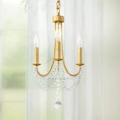 Schonbek Verdana 12" Wide Gold 3-Light Mini Pendant Light