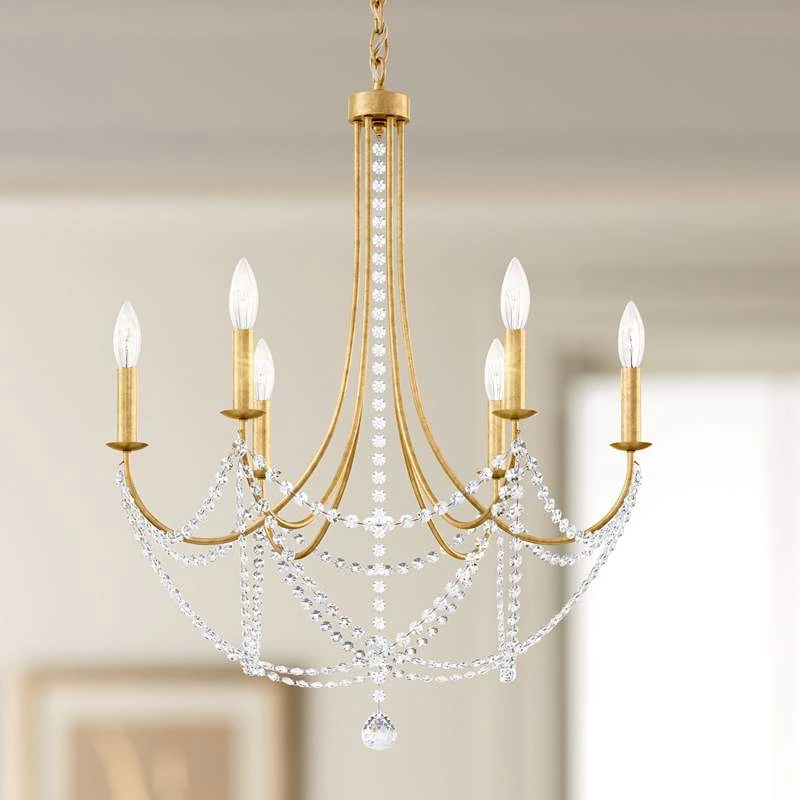 Schonbek Verdana 24"W Heirloom Gold 6-Light Pendant Light 3 Schonbek Verdana 24"W Heirloom Gold 6-Light Pendant Light