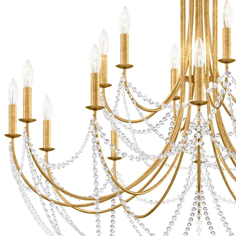Schonbek Verdana 43" Wide Gold 18-Light 2-Tier Pendant Light 5 Schonbek Verdana 43" Wide Gold 18-Light 2-Tier Pendant Light - Image 3