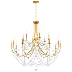 Schonbek Verdana 43" Wide Gold 18-Light 2-Tier Pendant Light 11 Schonbek Verdana 43" Wide Gold 18-Light 2-Tier Pendant Light -Golden Lighting Shop schonbek verdana 43 inch wide gold 18 light 2 tier pendant light 98p81views3
