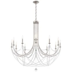 Schonbek Verdana 43"W Antique Silver 12-Light Pendant Light -Golden Lighting Shop schonbek verdana 43 inchw antique silver 12 light pendant light 98m39views3