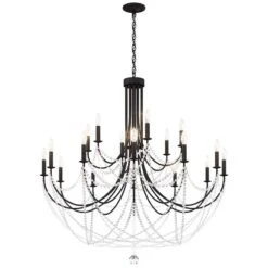 Schonbek Verdana 43"W Black 18-Light 2-Tier Pendant Light -Golden Lighting Shop schonbek verdana 43 inchw black 18 light 2 tier pendant light 98p78views3