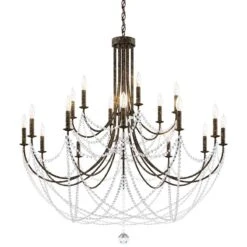 Schonbek Verdana 43"W Bronze 18-Light 2-Tier Pendant Light 8 Schonbek Verdana 43"W Bronze 18-Light 2-Tier Pendant Light -Golden Lighting Shop schonbek verdana 43 inchw bronze 18 light 2 tier pendant light 98p80