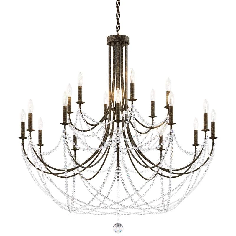 Schonbek Verdana 43"W Bronze 18-Light 2-Tier Pendant Light 4 Schonbek Verdana 43"W Bronze 18-Light 2-Tier Pendant Light - Image 2