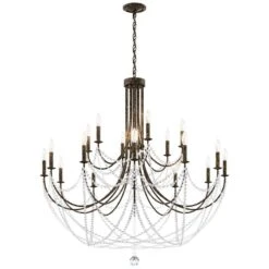 Schonbek Verdana 43"W Bronze 18-Light 2-Tier Pendant Light 11 Schonbek Verdana 43"W Bronze 18-Light 2-Tier Pendant Light -Golden Lighting Shop schonbek verdana 43 inchw bronze 18 light 2 tier pendant light 98p80views3