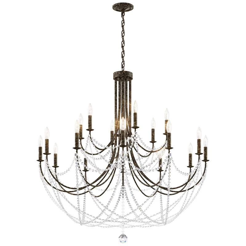 Schonbek Verdana 43"W Bronze 18-Light 2-Tier Pendant Light 7 Schonbek Verdana 43"W Bronze 18-Light 2-Tier Pendant Light - Image 5