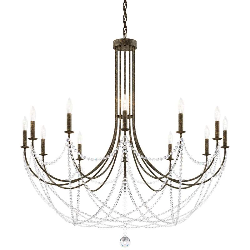 Schonbek Verdana 43"W Heirloom Bronze 12-Light Pendant Light 4 Schonbek Verdana 43"W Heirloom Bronze 12-Light Pendant Light - Image 2
