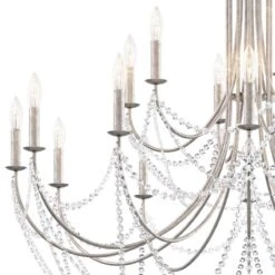 Schonbek Verdana 43"W Silver 18-Light 2-Tier Pendant Light -Golden Lighting Shop schonbek verdana 43 inchw silver 18 light 2 tier pendant light 98p69views1