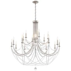 Schonbek Verdana 43"W Silver 18-Light 2-Tier Pendant Light -Golden Lighting Shop schonbek verdana 43 inchw silver 18 light 2 tier pendant light 98p69views3