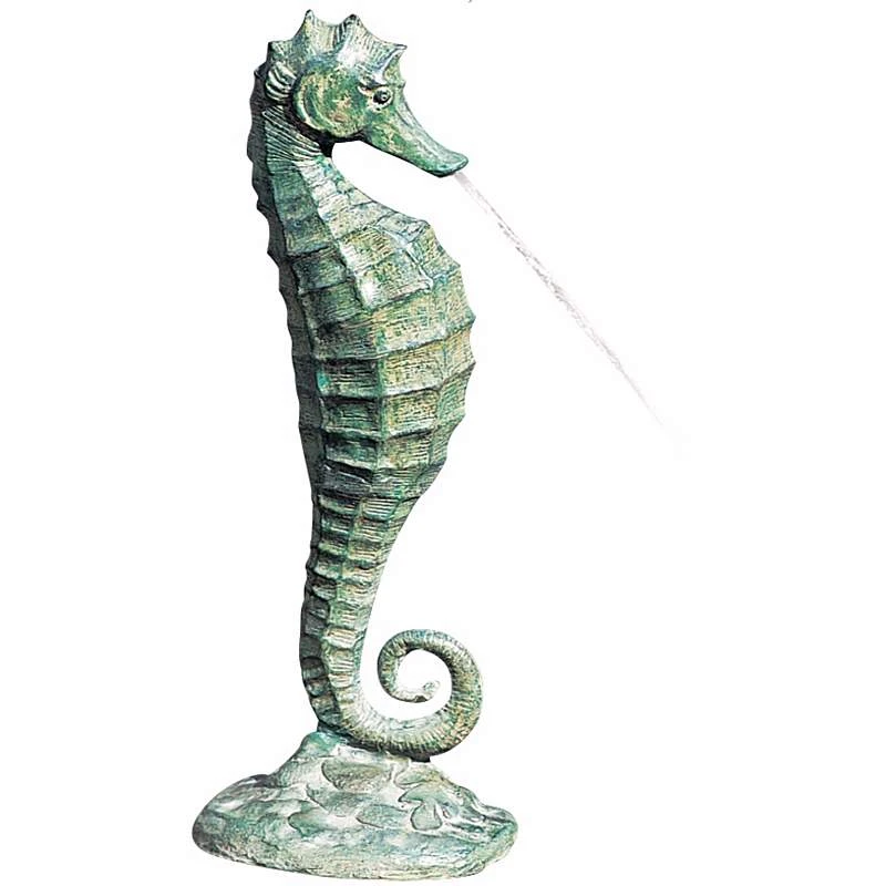 Seahorse 19" High Verdigris Bronze Spitter Pond Fountain 4 Seahorse 19" High Verdigris Bronze Spitter Pond Fountain - Image 2