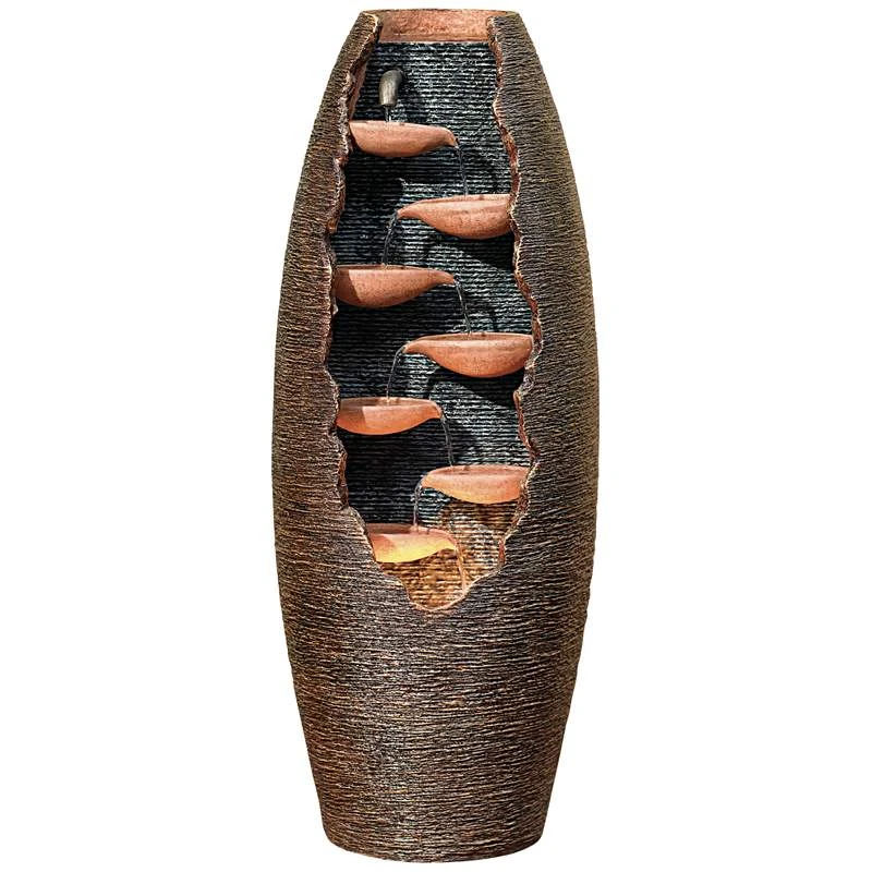 Seven Cascade 35" High Cut-Away Rustic Modern Fountain 5 Seven Cascade 35" High Cut-Away Rustic Modern Fountain - Image 3