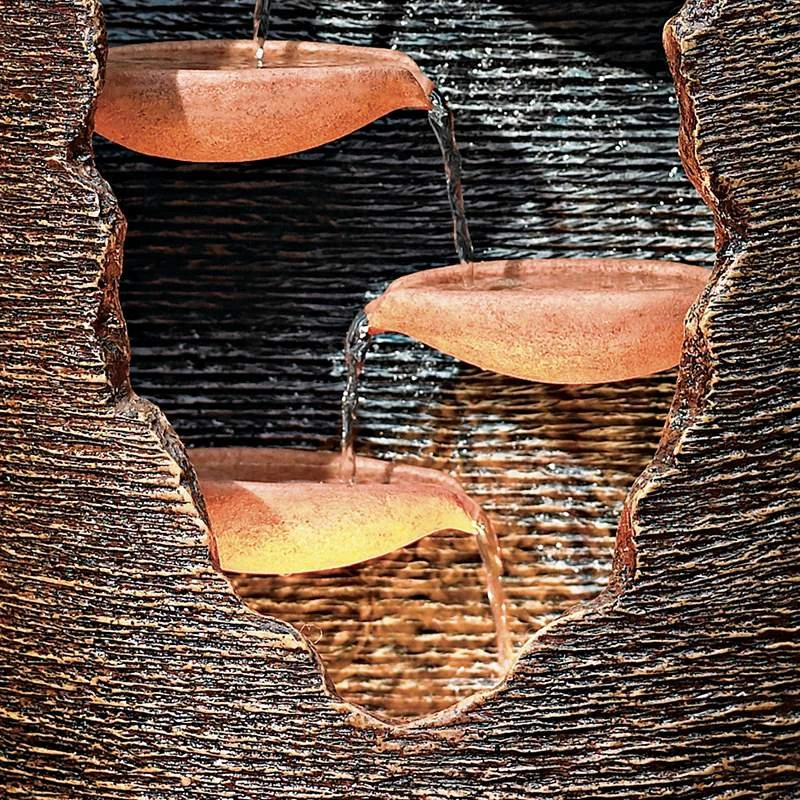 Seven Cascade 35" High Cut-Away Rustic Modern Fountain 7 Seven Cascade 35" High Cut-Away Rustic Modern Fountain - Image 5