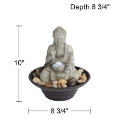 Sitting Buddha 10" High LED Tabletop Zen Fountain -Golden Lighting Shop sitting buddha 10 inch high led tabletop zen fountain 1g448views3