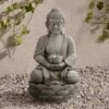 Sitting Buddha 22" High LED Faux Stone Outdoor Fountain -Golden Lighting Shop sitting buddha 22 inch high led faux stone outdoor fountain 1g434cropped