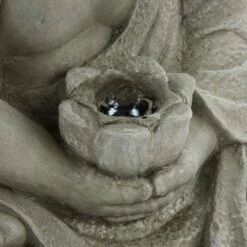 Sitting Buddha 22" High LED Faux Stone Outdoor Fountain -Golden Lighting Shop sitting buddha 22 inch high led faux stone outdoor fountain 1g434views1