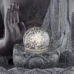 Sitting Buddha 28" High Stone Finish LED Water Fountain -Golden Lighting Shop sitting buddha 28 inch high stone finish led water fountain 79r53views3