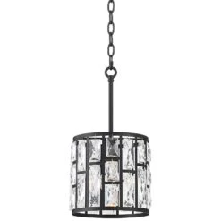 Sofie 8 1/2" Wide Black And Crystal Mini Pendant Light -Golden Lighting Shop sofie 8 and one half inch wide black and crystal mini pendant light 64t34