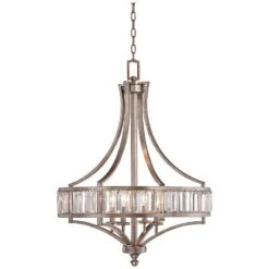 Soft Silver 4-Light 24" Wide Crystal Chandelier -Golden Lighting Shop soft silver 4 light 24 inch wide crystal chandelier w7027