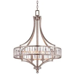 Soft Silver 4-Light 24" Wide Crystal Chandelier -Golden Lighting Shop soft silver 4 light 24 inch wide crystal chandelier w7027views2