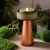 Solidad 31 1/2"H Copper And Green Tiered LED Floor Fountain -Golden Lighting Shop solidad 31 and one half inchh copper and green tiered led floor fountain 85a35cropped